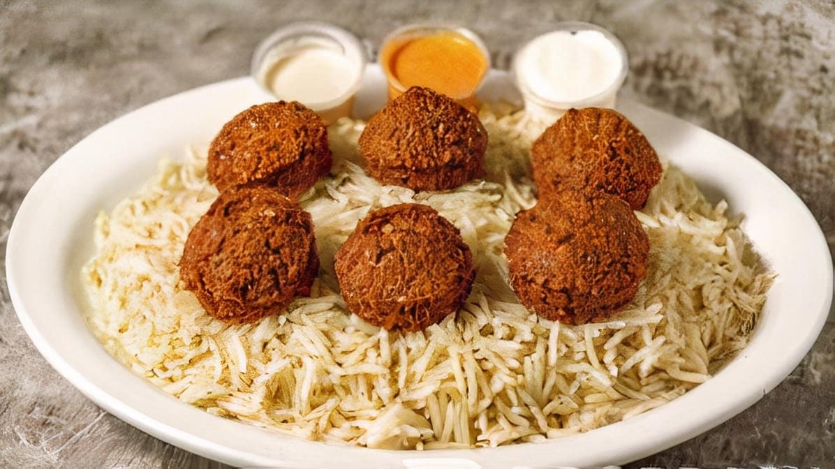 Falafel Rice Platter (Vegetarian).